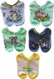 [Nickelodeon] Paw Patrol Little Boys & Big Boys No Show Socks Medium, Regular, 5 Pack Pastel Colors, 5 Pack Pastel, Medium