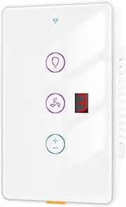 [Lyntamy] Tuya Smart WiFi Fan Light Switch Touch Wall Panel Voice Control APP Remote Control Work for Home Easy to Use A