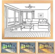 Lighting Painting Decoration, LED Picture Frame, Dimmable for Home Decor Room Office, Desktop，Housewarming Birthday Party (Dog 17*22.1cm)