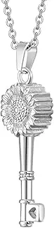 DOTUIARG Key Urn Necklace Sun Flower Shape Urn Pendant Cremation Ashes Keepsake Memorial Jewelry