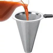 Pour Over Coffee Dripper | Reusable Pour Over Filters Stainless Steel,Slow Drip, Double Layer Fine Mesh Coffee Strainer, Makes 1-2 Cups of Coffee