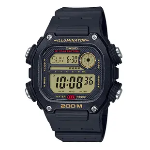 【CASIO】運動硬漢方形電子運動錶-黑(DW-291H-9A)