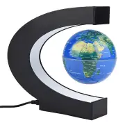 ( Blue)Floating Globe Magnetic Levitation Rotating Globe With Colorful LED L
