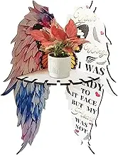 Corner Storage Wood Wall Mount - Angle Wings Plant Display Rack Book Organizer Holder - Home Decor Wall Storage Shelf for Bedroom, Bathroom, Kitchen, Study Room