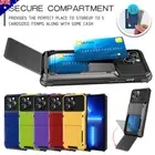 Shockproof Wallet Card Holder Case For iPhone 16 15 14 11 12 13 Pro Max 8 7 Plus