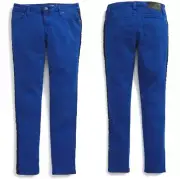 Ralph Lauren Jemma Tuxedo-Striped Jeans Pants, MARYANNE BLUE,Size 10