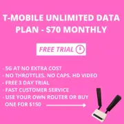UNLIMITED 4G 5G T-Mobile Data Home Hotspot Plan. FREE DATA TRIAL!