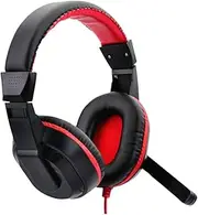 COHEALI Adjustable Noise Canceling Headset with Mic for and Laptop Wired Stereo Game Headphones Red Comfortable Padded Headband for Long Listening Sessions