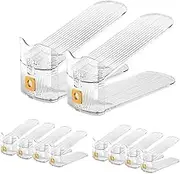 METOY Adjustable Shoe Slots Organisers 10PACK Clear Space Saving Shoe Stacker Shoe Rack Holder Oraganizers for Closet Cabinet Storage