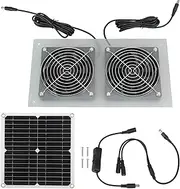 Solar Panel Powered Dual Fan Efficient Solar Dual Fan Kits Chicken Coop Greenhouses Shed Pet Houses Window Outdoor
