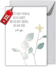 WBdesignz Sympathy Card with Envelope Condolence Card - Victor Hugo Quote Funeral Card with Saying - Condolence Card Condolence (XXL DIN A4)