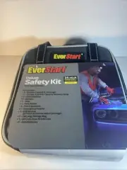 Everstart Deluxe Safety Kit Booster Cables. 12 Ft Recovery Strap, Headlamp VEST