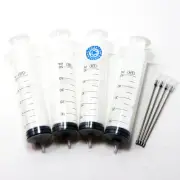 8 PCS Ink Refill Tools: 4x 50ml Syringe + 4x 80mm Extra Long Blunt Needle CIS