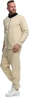 [L.gonline] Men's Tracksuit Germany | Tracksuit Made of 100% Cotton | Training Jacket with Zip | Jogging Bottoms with Drawstring and Drawstring | Sports Suit with Ribbed Knit Cuffs | S-3XL