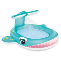 在飛比找Yahoo!奇摩拍賣優惠-intex57440 鯨魚噴水水池 嬰兒戲水池 充氣家庭游泳