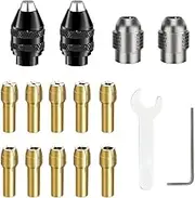 Peakloong Drill Chuck Collet Set for, 16PCS 0.8-3.2mm Replacement 4486 Drill Keyless Bit Chuck Shank Quick Change Adapter