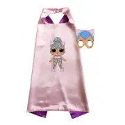 Girls LOL Surprise Doll Costume Light Pink Cape and Mask Set
