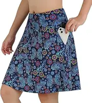 [Turnhier] Skirted Legging Women, Skirted Leggings Tennis Pants for Women Capri Skirted Leggings