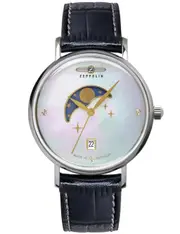Zeppelin 7133-3 Silver Dial Black Stainless Steel Womens Watch