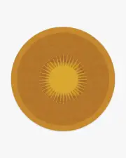 245' Round | Machine Washable Runner Rug | Kid & Pet Friendly | Indoor Rug | Matthew Williamson Helios Gold Tufted Rug | Ruggable