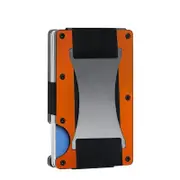 Nevenka Slim Wallet for Men Aluminum RFID Blocking Front Pocket with Money Belt-Orange
