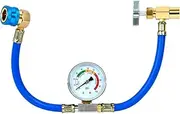 BACOENG R1234YF Refrigerant Charge Hose Kit with Gauge, 1234yf Recharge Kit with 1/2 Self-Sealing Can Tap Opener and Quick Coupler, for Auto Air Condition System