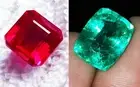 8 to 10 Ct Loose Gemstone Natural Emerald & Ruby Mixed Pair Certified RM212