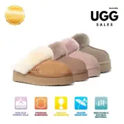 DK® UGG Slippers Women Platform Furry Australian Genuine Sheepskin Wool Slide
