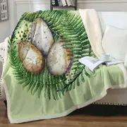 Fern and Dinosaur Eggs Throw Blanket