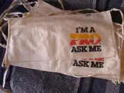 TWO Vintage "I'm A Pro Ask Me" 2 Pouch Nail Aprons - NOS!