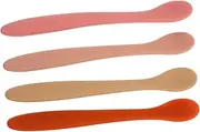 Luxshiny Baby Feeding Spoon Set 4 Silicone Spoons Training Scoops for Baby Smooth Tips