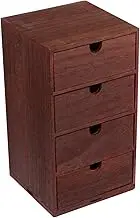 SEWACC Vintage Drawer Box 4-layer Wooden Storage Box Multi-functional Desktop Organizer