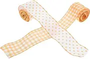 ULTECHNOVO 2pcs Yellow Webbing Wreath Ribbon Door Decorations Bow Tie Bouquet Accessories Wedding Invitation Accessories Wedding Decorations Graduation Season Bow Polyester