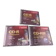3 Imation Disc Lot: 2 CD-R P700 MB, 24X, 1 CD-RW 650MB / 650MB 4X-10X