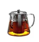 Heat Resistant Glass Teapot with Stainless Strainer Filter Infuser Tea Pot