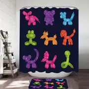 Dogs Shape Balloons Shower Curtain