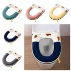 With Zipper Plush Toilet Seat Cover Handle Closestool Mat Toilet Pad Household