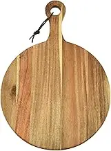 MOLUCKFU Solid Wood Pizza Pan Pizza Paddle Cheese Board Serving Plate Round Board