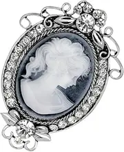 GALPADA Enamel Pin Enamel Pin Cameo Brooch Pin Vintage Victorian Brooches Crystal Rhinestone Metal Brooch Maiden Pin Cameo Jewelry for Women Lady Womens Fashion Scarves Womens Fashion Scarves