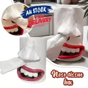 Handmade Funny Face Tissue Holder,Quirky Mouth Nose Tissue Box Dispenser New