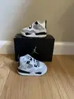 Nike Air Jordan 4 Retro White Black Neutral Grey BQ7670-111 Toddler Sz 3c