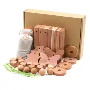 40Pcs Cedar Wooden Natural Moth Odour Rings Beads Set Hanging Insects Deterrent