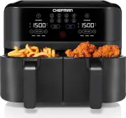 Turbofry Touch Dual Air Fryer, Maximize the Healthiest Meals with Double Basket