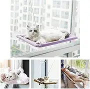 atcryih Cat Purrfect Perch, 2023 New Cat Bed Window, Cat Window Hammock Window Perch, Safety Cat Shelves Space Saving Window Mounted Cat Seat for Window Perch for Large Indoor Cats (C-Purple)