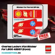 LEGO® Ferrari SF-24 42207 Charles Leclerc 16 Driver Number Glossy Sticker Set