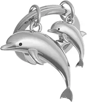 O meta[l]morphose METALMORPHOSE MTM145-06 Dolphin & Baby Sound Keyring, silver, Taille unique, One size