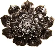 Lotus Incense Burner, Stick Incense Holder 5 Incese Holes with Detachable Ash Catcher for Sticks, Cones, Coils