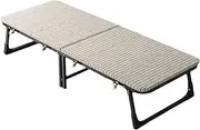 Folding Bed w/Soft Mattress for Adults Foldable Portable Rollaway Guest Bed Metal Bed Frame Space Saving Fold Up Bed for Bedroom Office Camp