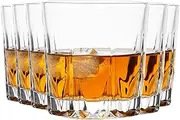 Whiskey Glasses Set of 6,Crystal Old Fashioned Glass,Scotch Glass Tumblers for Drinking Bourbon,Cognac,Irish Whisky,Whisky Glass Gift Set for Men,Dad,Brother Lead-Free - 10oz Dishwasher safe