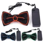 LED Christmas Light Up Bow Tie Glow in The Dark Neon Bow Tie for Halloween Party